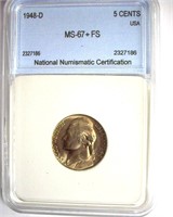 1948-D Nickel MS67+ FS LISTS FOR $3500