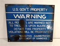 Vintage Porcelain Civil Aeronautics Admin Sign
