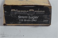 Full Box, Blazer Brass 9mm Luger