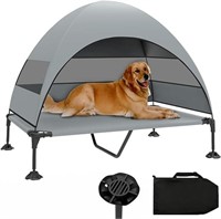 Elevated Dog Bed With Canopy, Raised Outdoor Dog