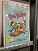 FRAMED VINTAGE SEA SCOUTS DONALD DUCK MOVIE