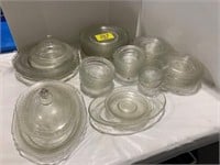 SET OF CLEAR DEPRESSION GLASS