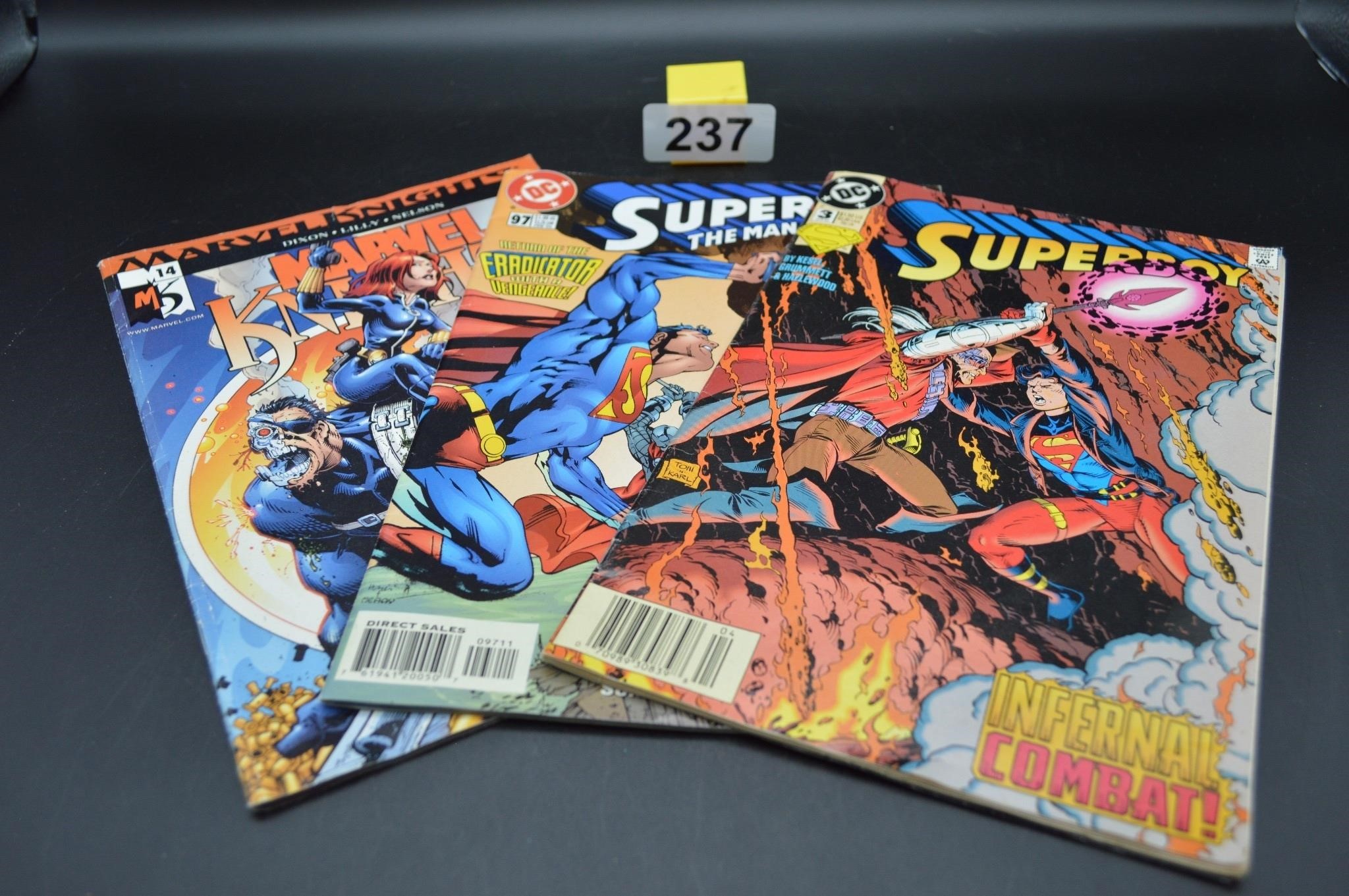 3 Comic Books Superman Marvel Knights