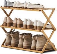 Collapsible Bamboo Shoe Rack
