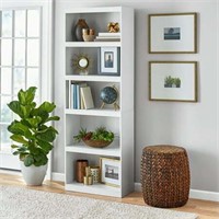 Mainstays Framed 5-Shelf Bookcase  White