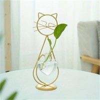 1pc Modern Desktop Glass Planter Vase Gold