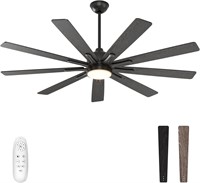 62-Inch Black Ceiling Fan  Dimmable LED