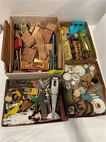 4 FLATS OF SMALL COLLECTIBLES OF ALL KINDS -
