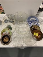 COLLECTOR PLATES, PRESSED GLASS OF ALL KINDS,