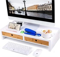 Monitor Stand Computer Tv Riser With 2 Drawers