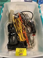 FLIP TOTE FULL OF CORDS OF ALL KINDS, POWER