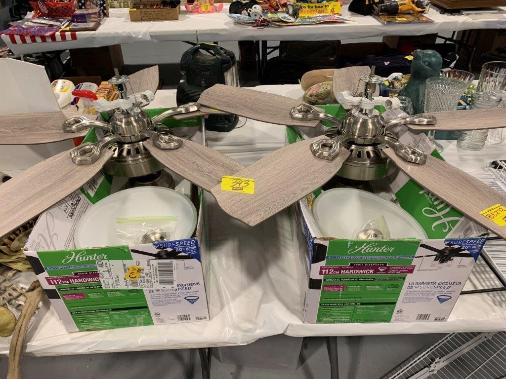 2 HUNTER CEILING FANS IN BOXES