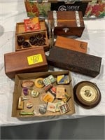 GROUP OF ANTIQUE WOODEN JEWELRY BOXES, FOREIGN