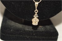 Sterling Italy Chain w/ Crown Pendant