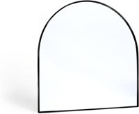 Black Arched Mirror  30 x 30  Brushed Metal