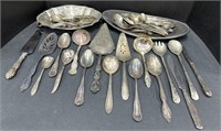 (E) Silver-Plated Utensils & Trays