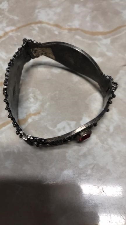 Sterling bracelet red stones