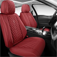 Leather Seat Covers Set  Waterproof - Wine Red