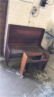Wood bench(cracked seat) and shelf