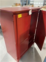 41" LONG RED PAINTED MEDIA CABINET
