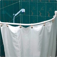 Curved Shower Rod  35-35in  Arc 16in (White)