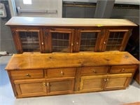 74" LONG 2-PIECE WOODEN CHINA CABINET