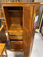 62" TALL WOODEN BIFOLD FRONT ARMOIRE CABINET