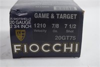 Full Box 20 Gage Fiocchi  Shot Shells