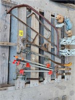 BAR CLAMPS, TREE SAW, FLOWER BED ORNAMENTS
