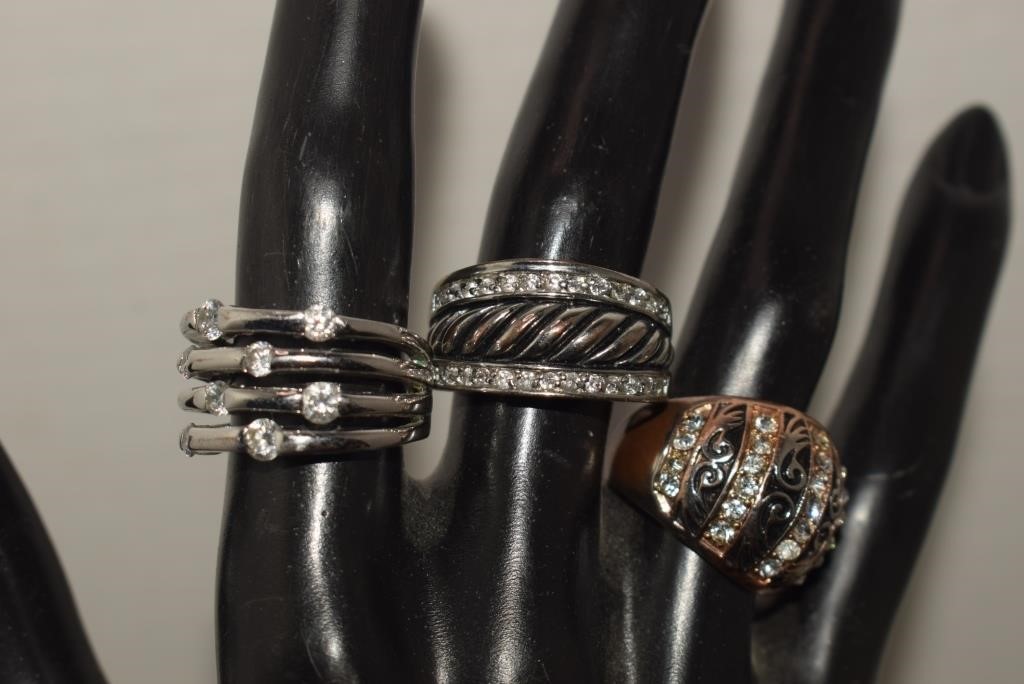 Three Costume Jewelry Rings