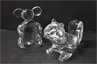 Clear Glass Squirrel and Koala Bear Figures