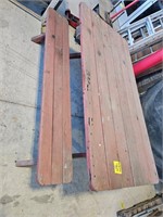 WOODEN PICNIC TABLE AND (2) BENCHES