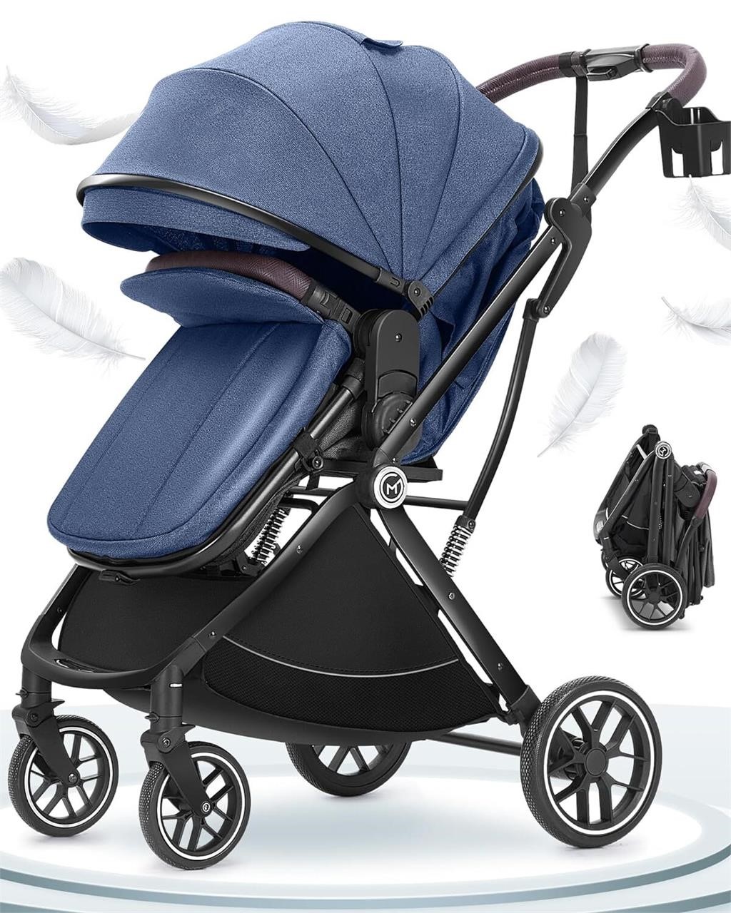 3 in 1 Newborn Stroller  Foldable  Dark Blue