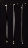 Three Sterling Necklaces w/ Tormaline & Topaz