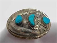 Belt Buckle (turquoise?) w/ stones
