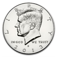 2013-d Kennedy Half Dollar Bu