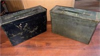 2pc Metal Ammo Cases 11in L x 7in W x 7in tall