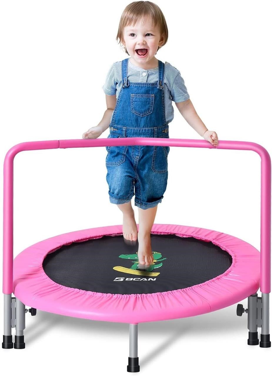 BCAN 36'' Toddler Trampoline with Handle  Pink