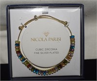 Silver Plated Nicola Parisi Cubic Zirconia Anklet