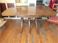 CRADDICK FURNITURE CHAIRS & TRIPLE PEDASTAL TABLE