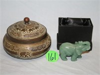 Stone Elephant & container