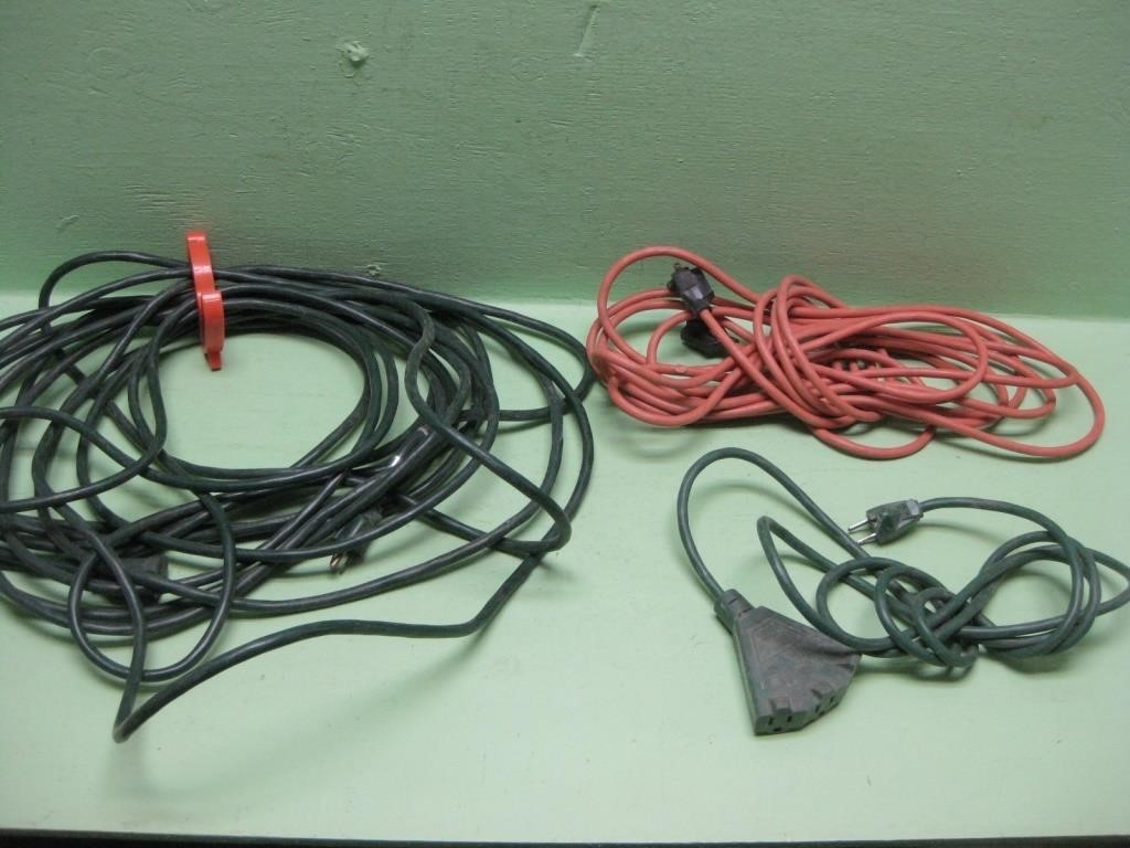 Three Assorted Length Extension Cords - Tested