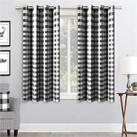 DWCN Buffalo Plaid Curtains - Semi-Transparent Lig