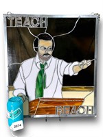 "Teach/Reach" Stained Glass Art 16x19"