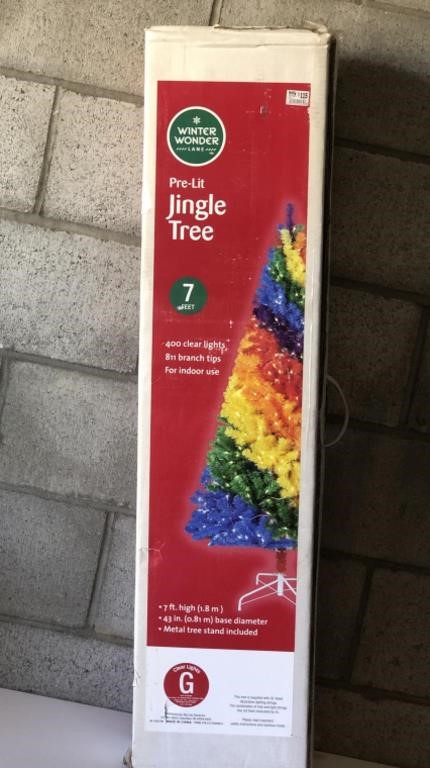 NIB 7' Rainbow Christmas Tree