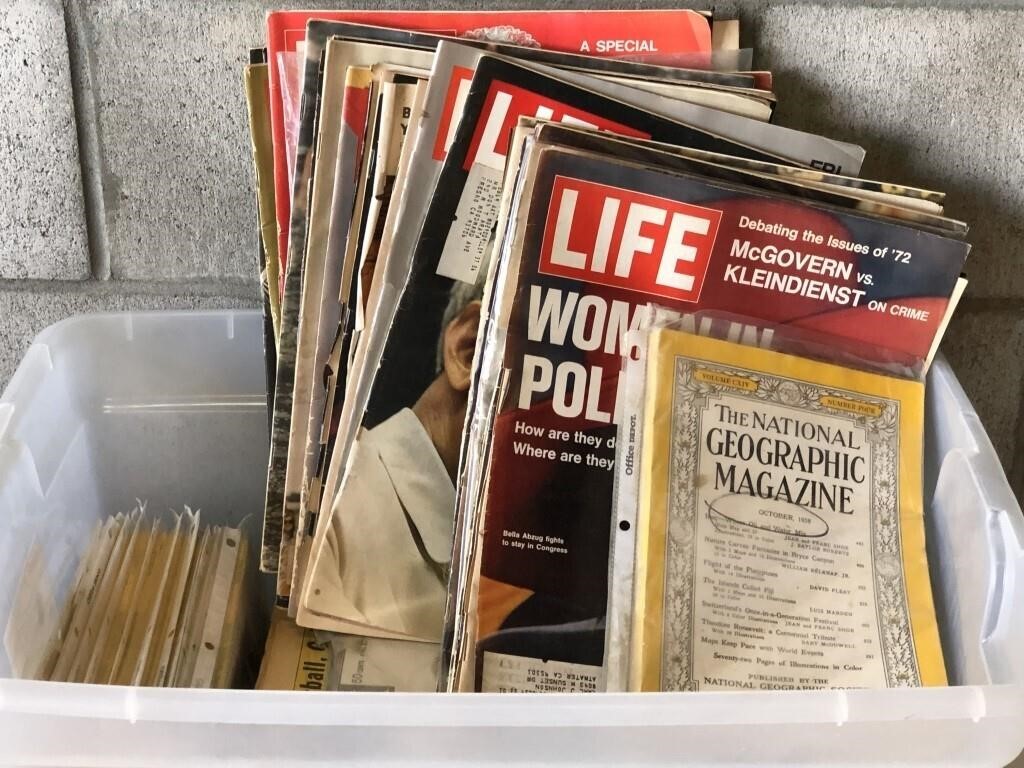 Large Tote filled with Vintage Magazines