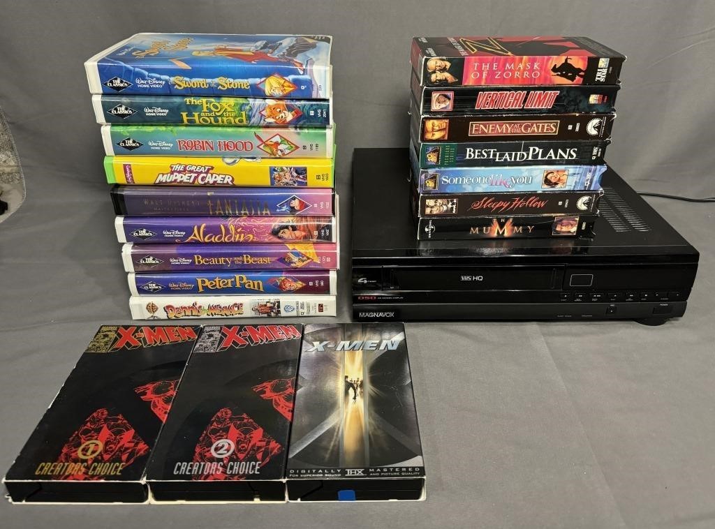 Magnavox 4 Head VCR, 19 VHS Movies