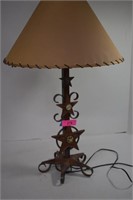 Heavy Iron Western Themed Star Lamp w/Shade