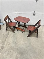 Bamboo folding table and chairs very sturdy very
