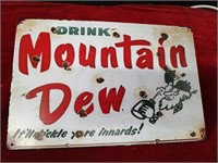 Mountain Dew Metal Sign 12x8"